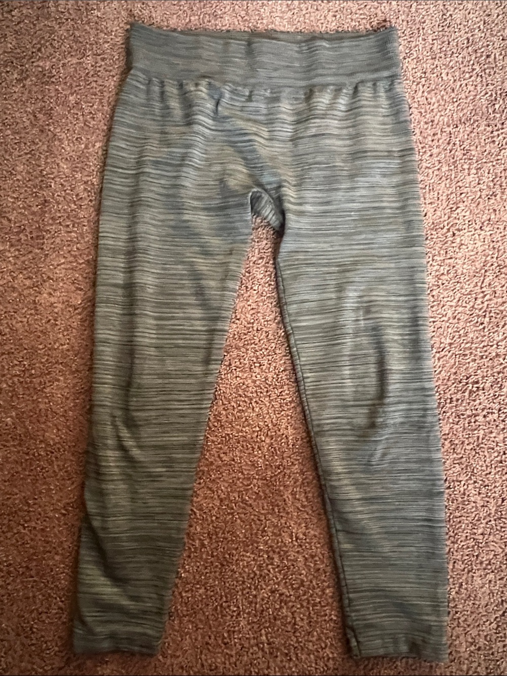 Terra & Sky Heather Gray Seamless Stripe Leggings